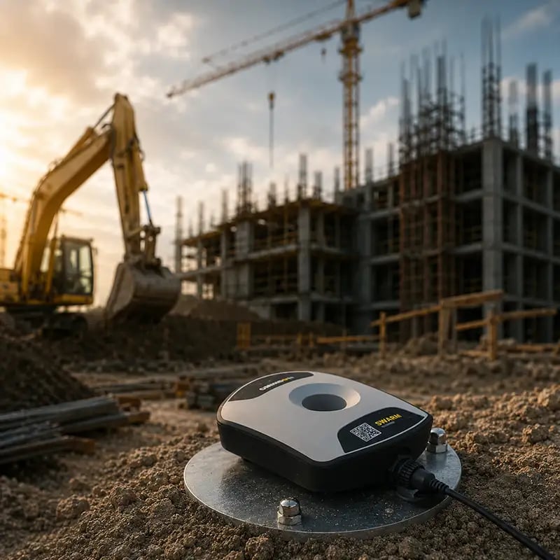 SWARM Vibrations on base plate construction site
