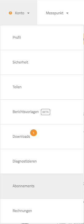 Subscriptions dropdown German 27-07-2023
