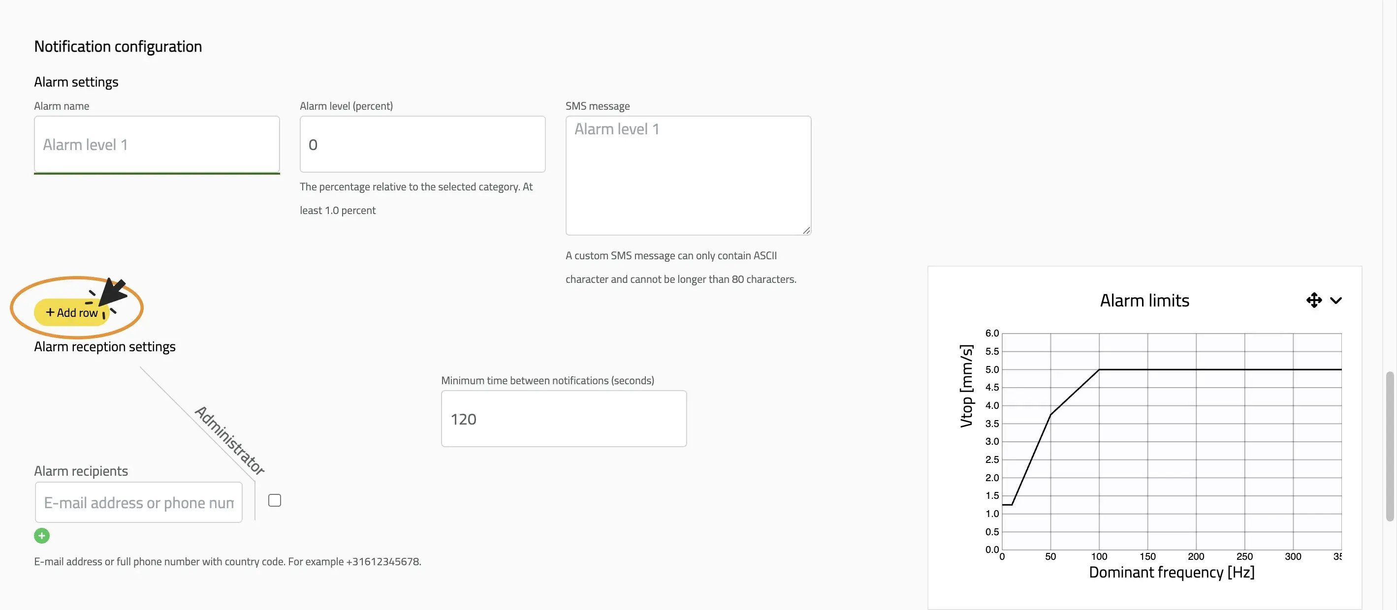 Alert levels clear interface