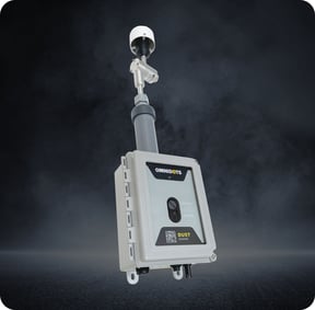 SWARM Air quality monitor in front of dark background