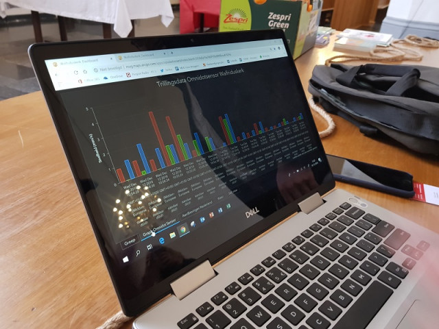 Vibration monitoring results on laptop