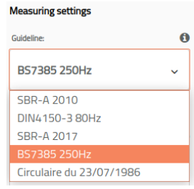 Measuring settings