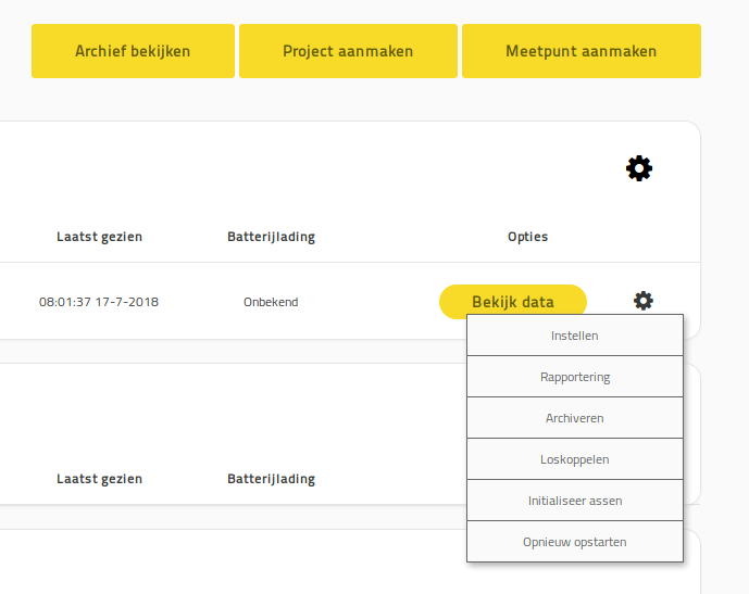 Honeycomb met mogelijkheid om projectmeetpunten te archiveren