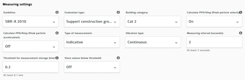 Omnidots Honeycomb screenshot Threshold for measurement storage