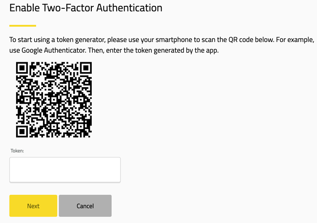 TFA Choice 1: Token