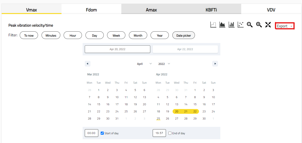 export the date picker view