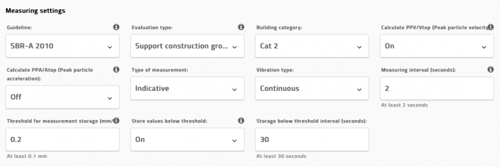 Omnidots Honeycomb Screenshot Grenze für Messungsspeicherung